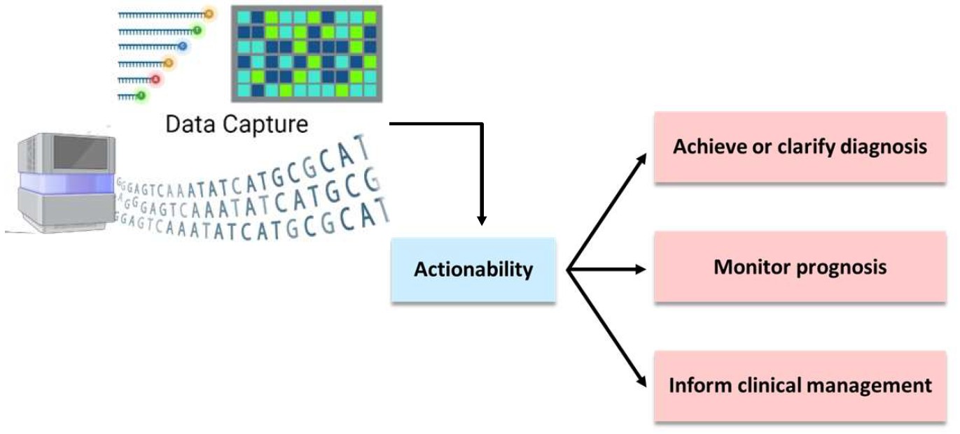 <b>Figure 3.</b> A comprehensive approach to identify actionable variants.