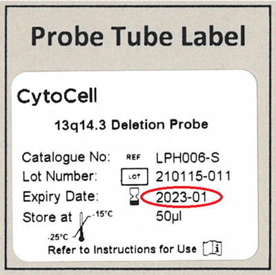 Probe tube label