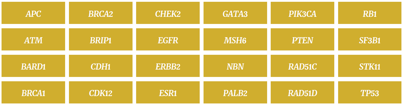 Select from any of the following myPanel breast cancer whole gene or exonic content Image